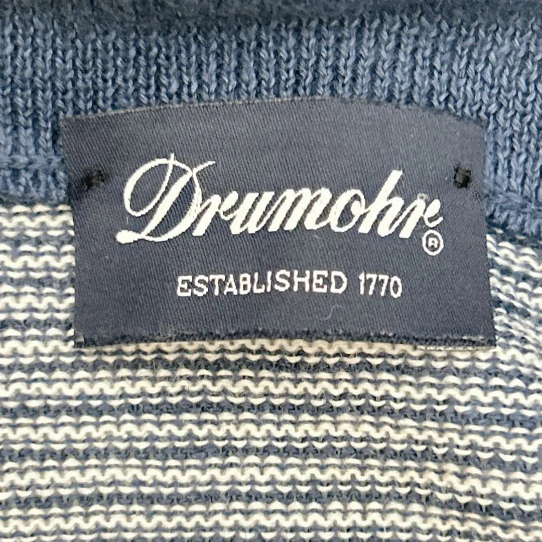 ★Good condition DRUMOHR Drumore Cardigan Made in Italy Border Hemp M