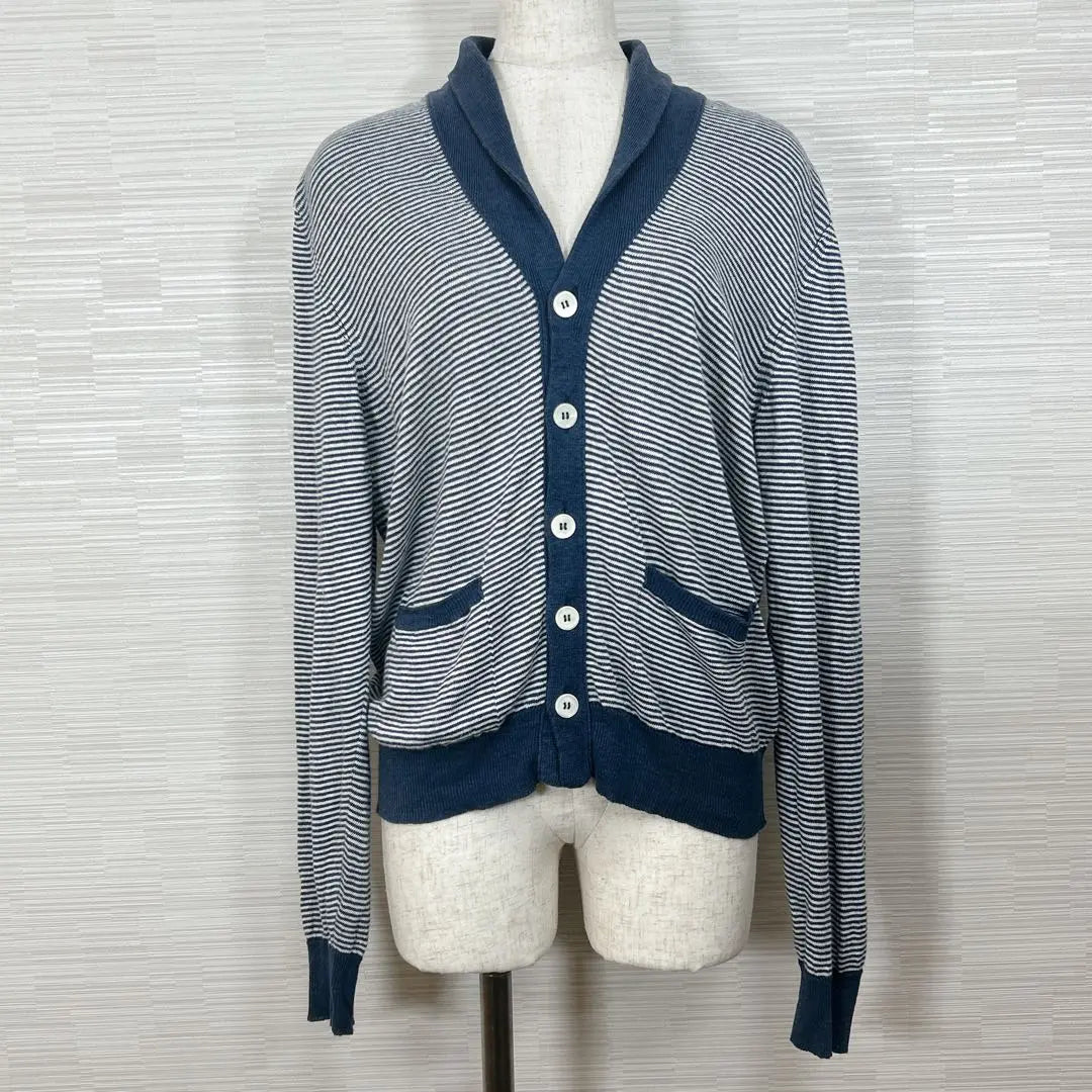 ★Good condition DRUMOHR Drumore Cardigan Made in Italy Border Hemp M