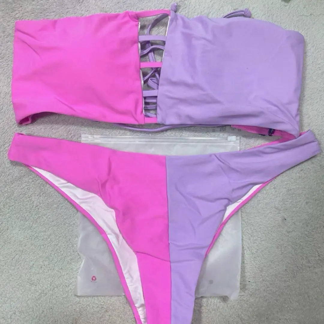 ❣️Limited to one item❣️ Swimsuit Bikini Set Women's Bando Bikini Set Pink