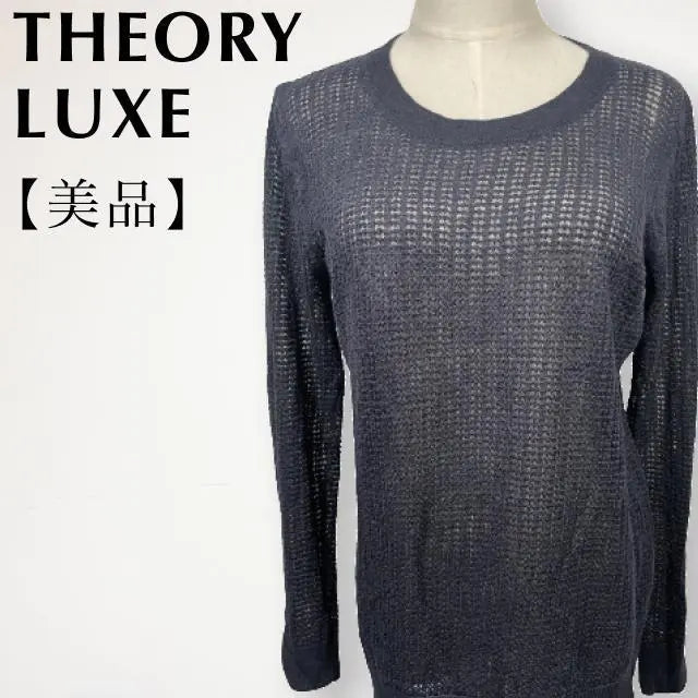 [Good condition] Theory Luxe mesh knit, sheer knit, long sleeves, transparent, navy