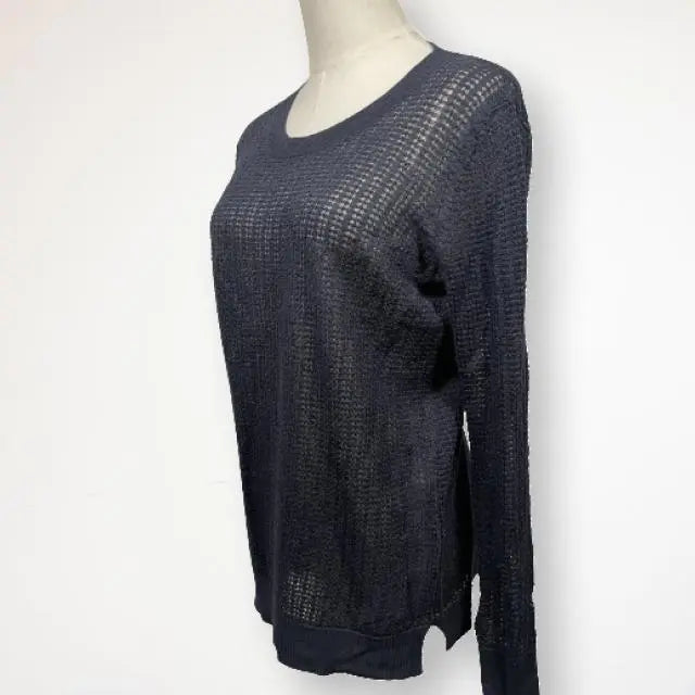 [Good condition] Theory Luxe mesh knit, sheer knit, long sleeves, transparent, navy