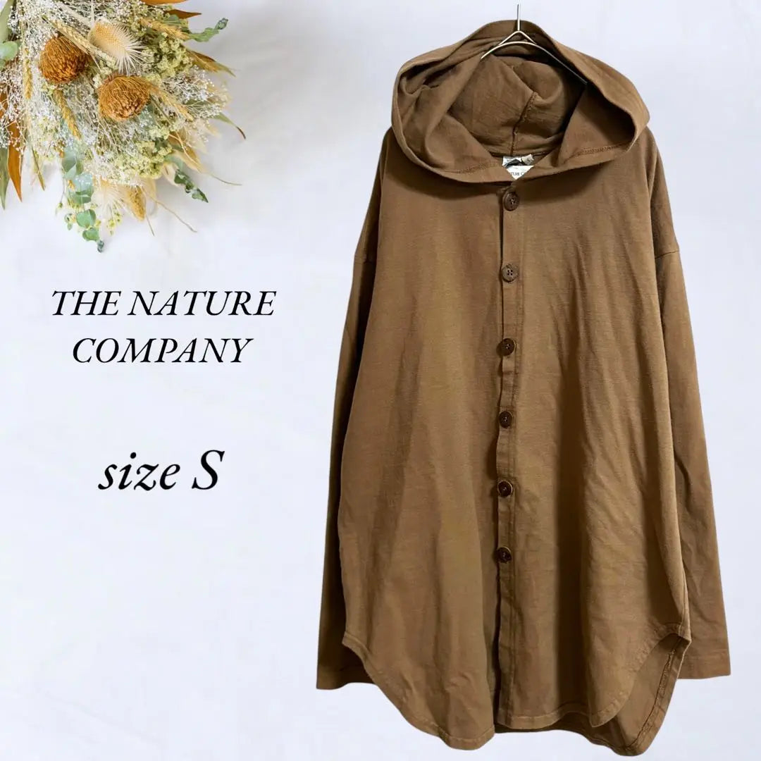 THE NATURE COMPANY Hooded Cardigan S Brown 3250