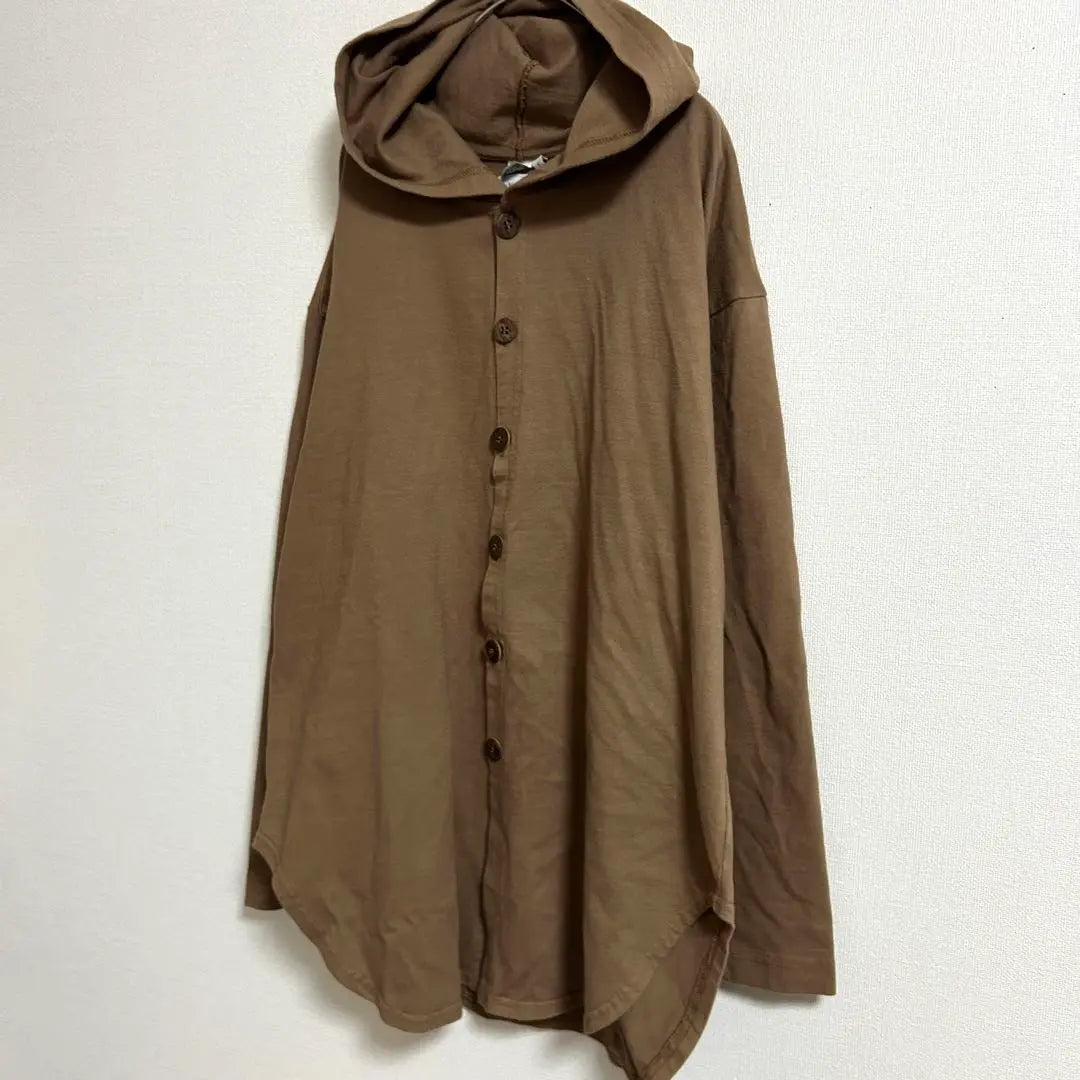 THE NATURE COMPANY Hooded Cardigan S Brown 3250