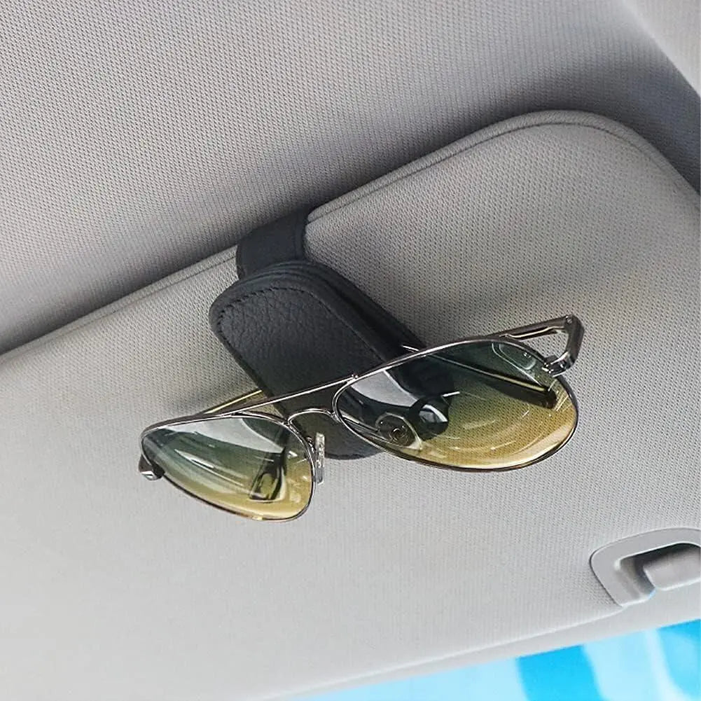 Soporte para gafas de sol de cuero Megane con clip para San Visor Soporte para gafas de coche