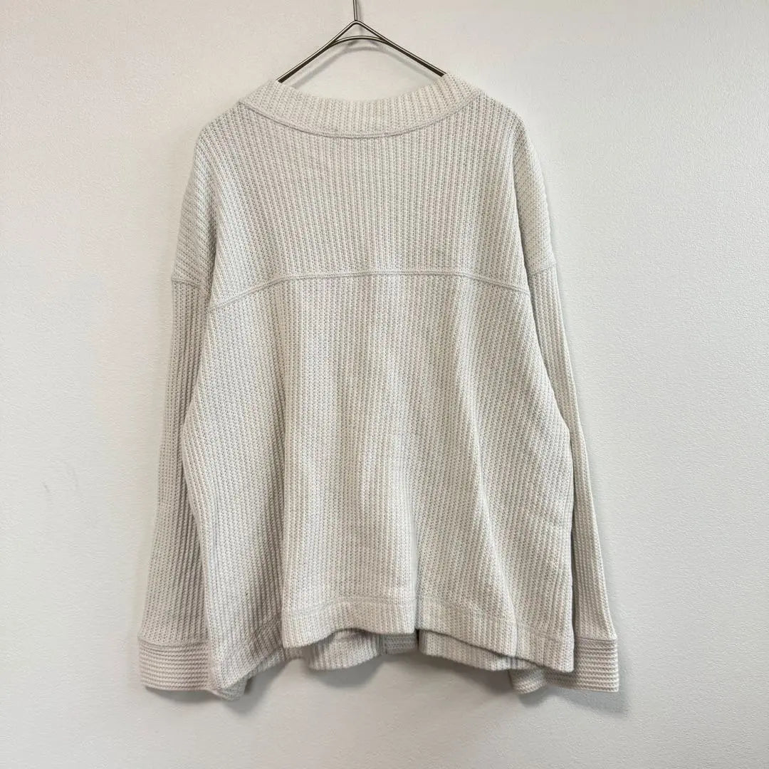 Studio Clip Rive Knitting Cardigan Off White 100% | スタジオクリップ　リブ編みカーディガン　オフホワイト　綿100%