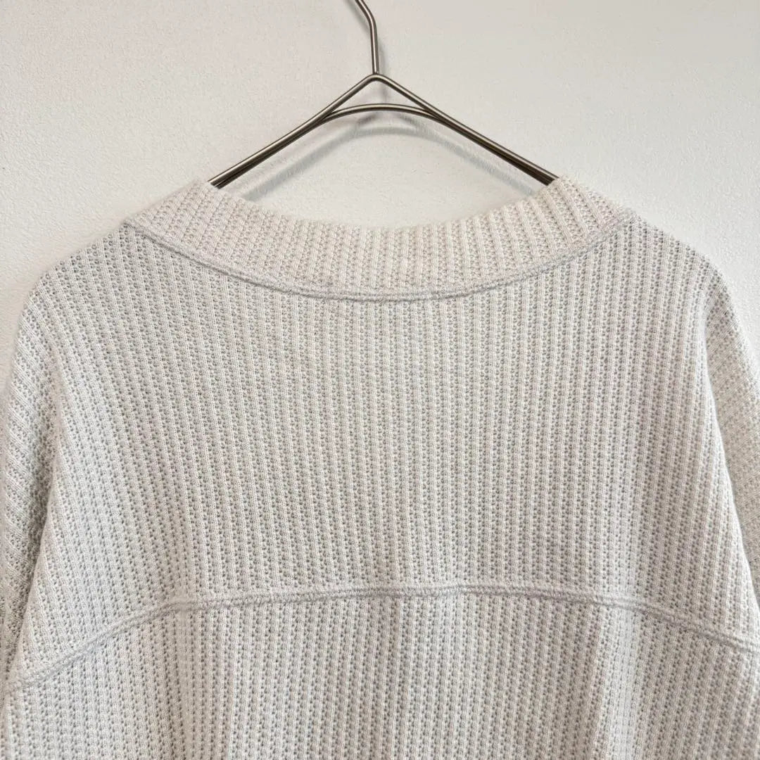 Studio Clip Rive Knitting Cardigan Off White 100% | スタジオクリップ　リブ編みカーディガン　オフホワイト　綿100%