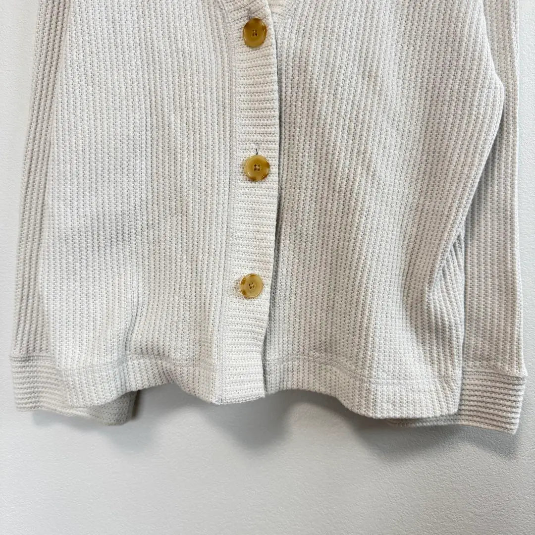 Studio Clip Rive Knitting Cardigan Off White 100% | スタジオクリップ　リブ編みカーディガン　オフホワイト　綿100%