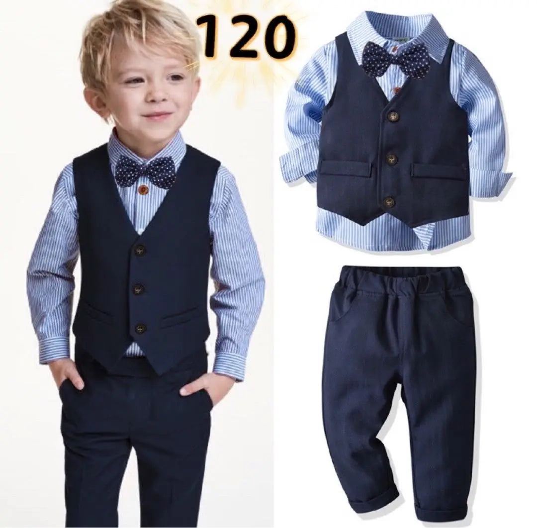 ☆Nuevo☆Conjunto formal para niños, ceremonia de entrada, boda, traje, 120 cm