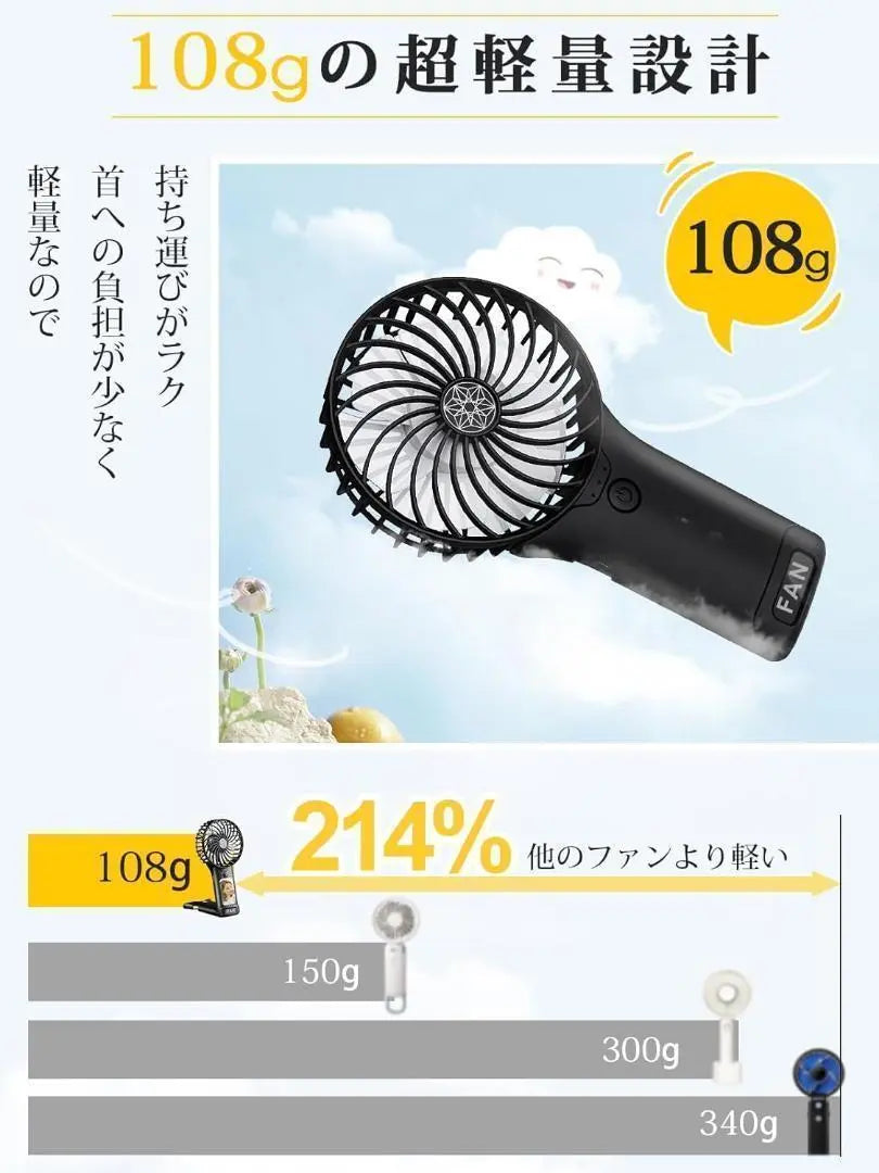 ✨2024 latest ✨ Handy fans hand -held fan rechargeable mirror 4 -stage mobile phone | ✨2024最新✨ ハンディファン 手持ち扇風機 充電式 ミラー 4段階 携帯