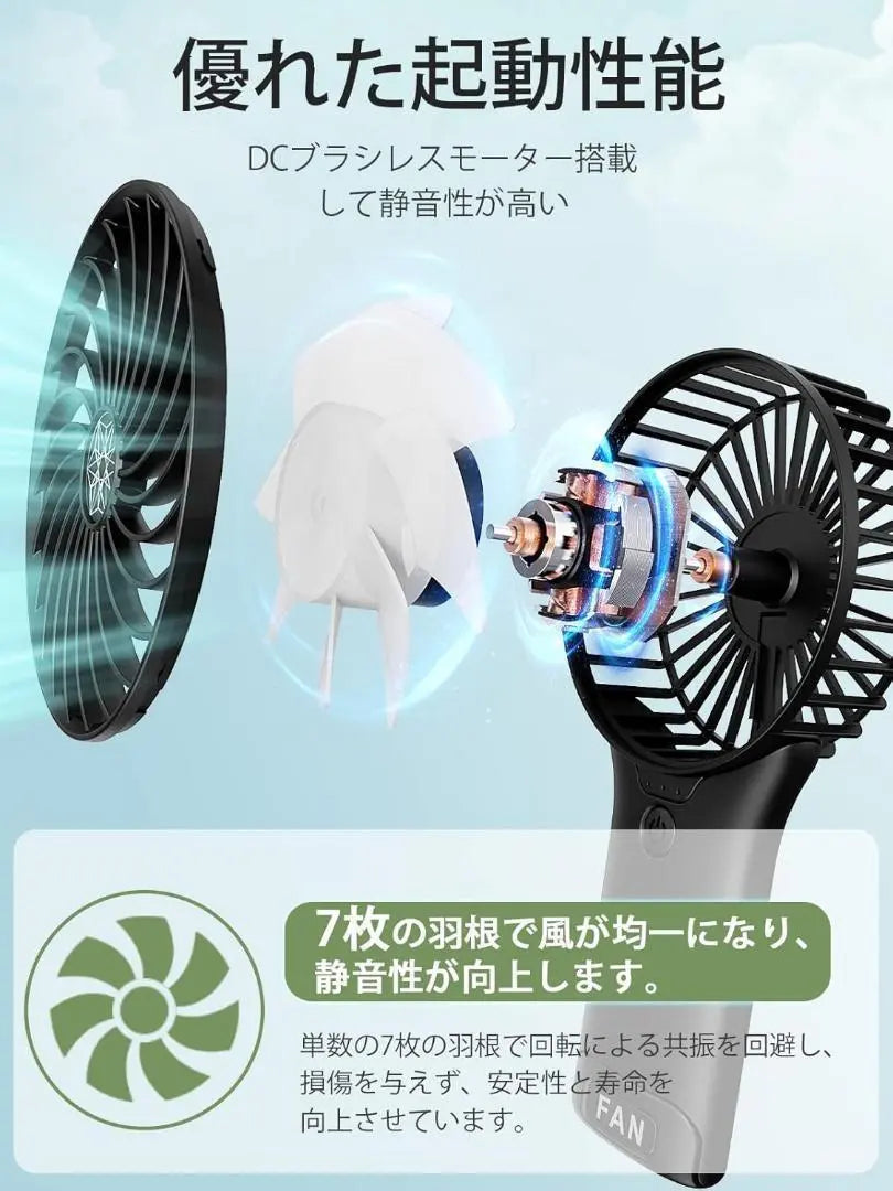 ✨2024 último ✨ Handy fans ventilador de mano espejo recargable teléfono móvil de 4 etapas | ✨2024最新✨ ハンディファン 手持ち扇風機 充電式 ミラー 4段階 携帯