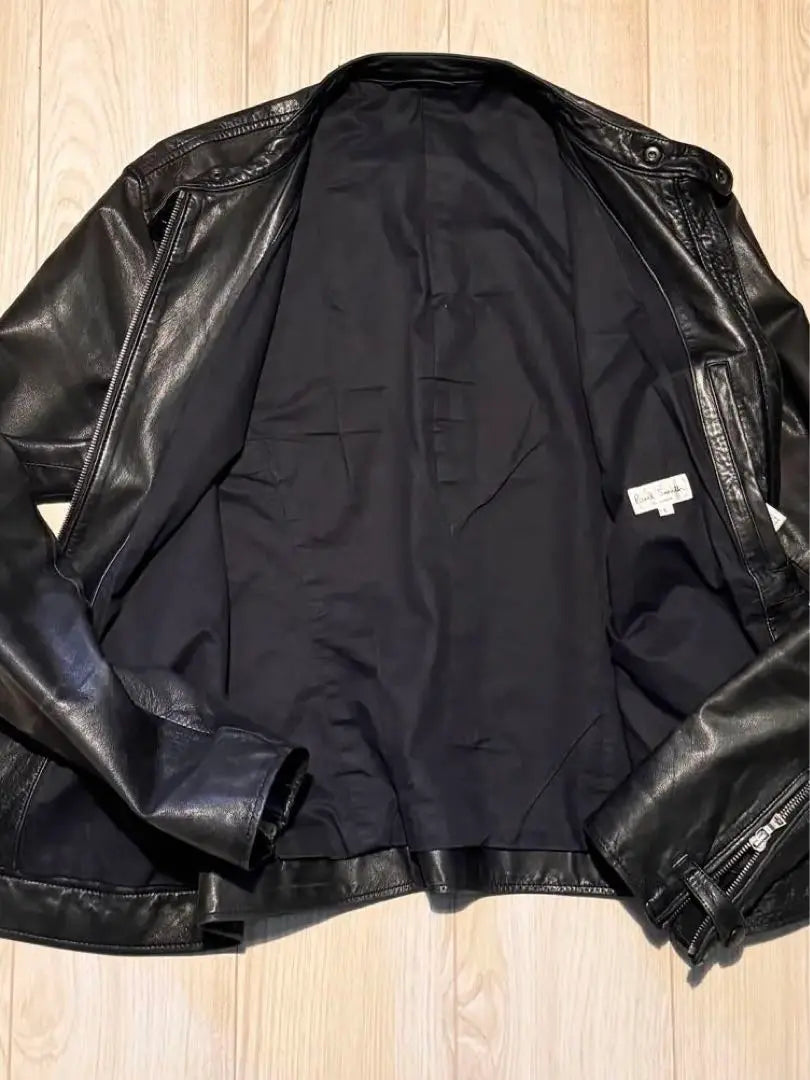 Paul Smith Black Leather Single Rider's Jacket