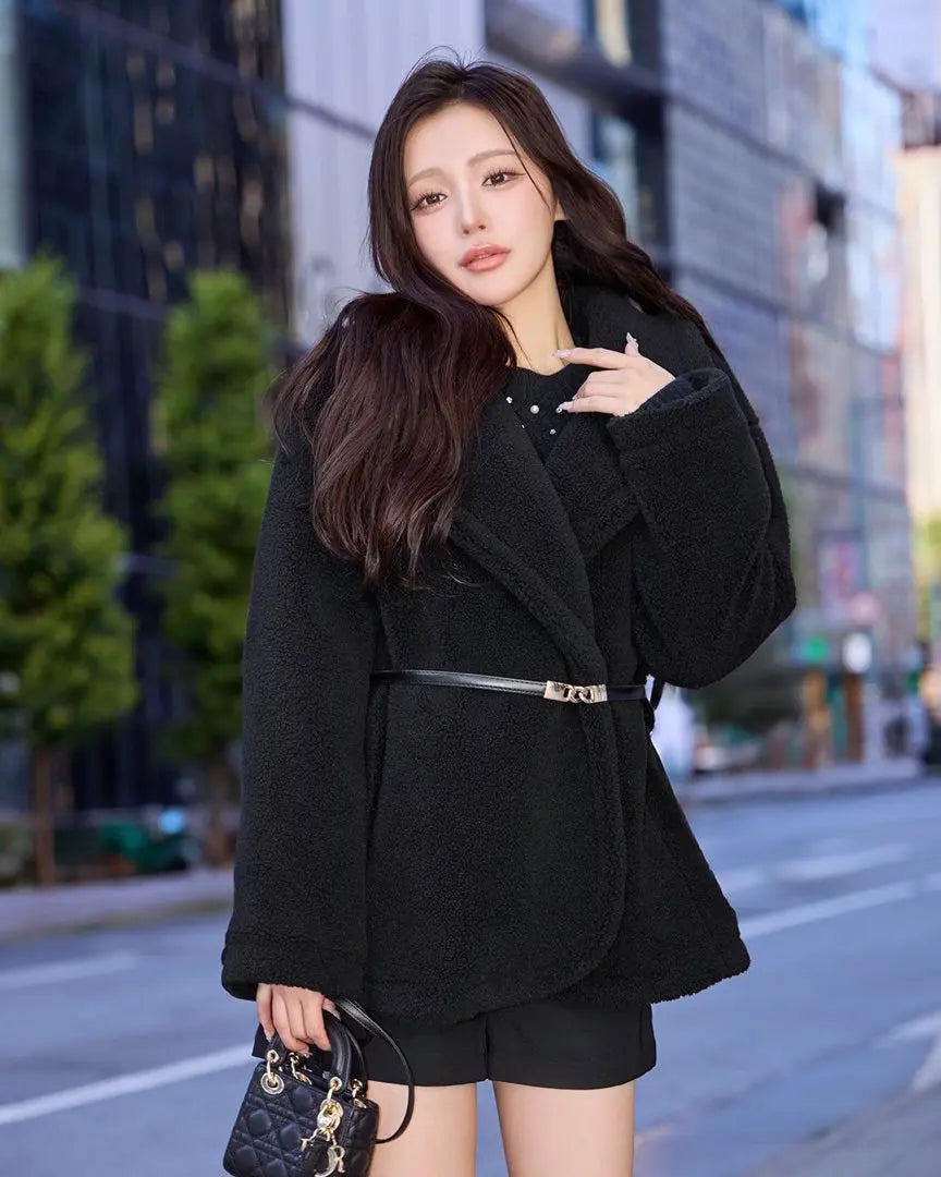 Rady coat boa fur black