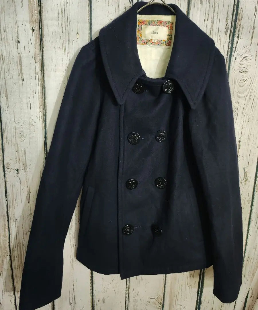 SHIPS Coat Cashmere Peacoat Elegant Size M Autumn Winter Spring Mid-length