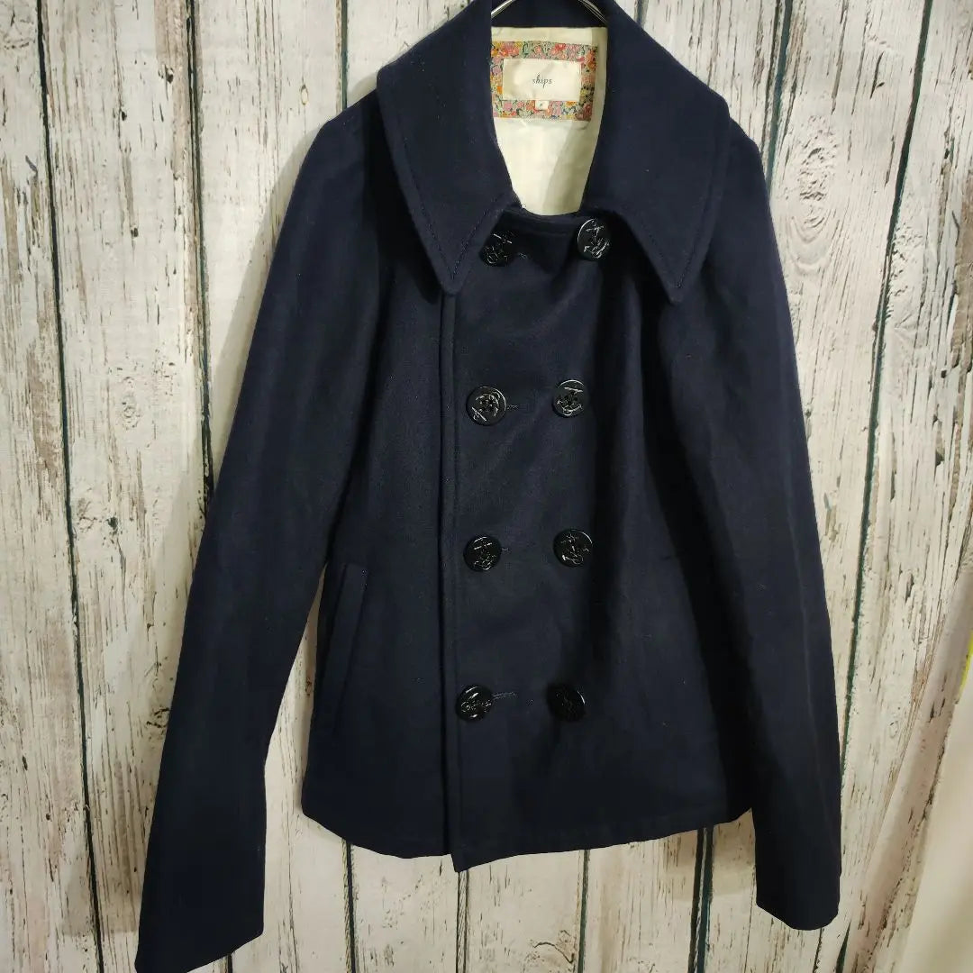 SHIPS Coat Cashmere Peacoat Elegant Size M Autumn Winter Spring Mid-length