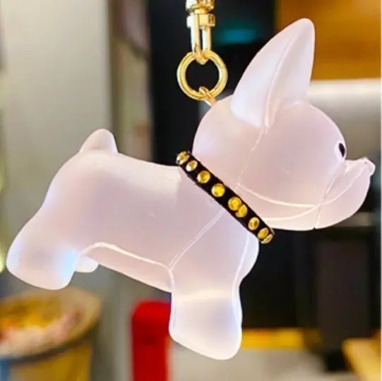 Cute dog popular keychain French bulldog light pink matching