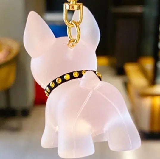 Cute dog popular keychain French bulldog light pink matching