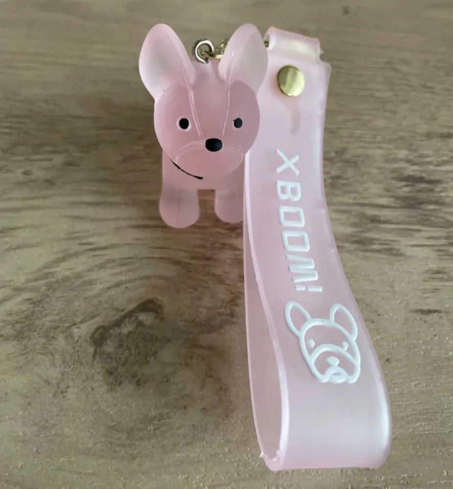 Cute dog popular keychain French bulldog light pink matching