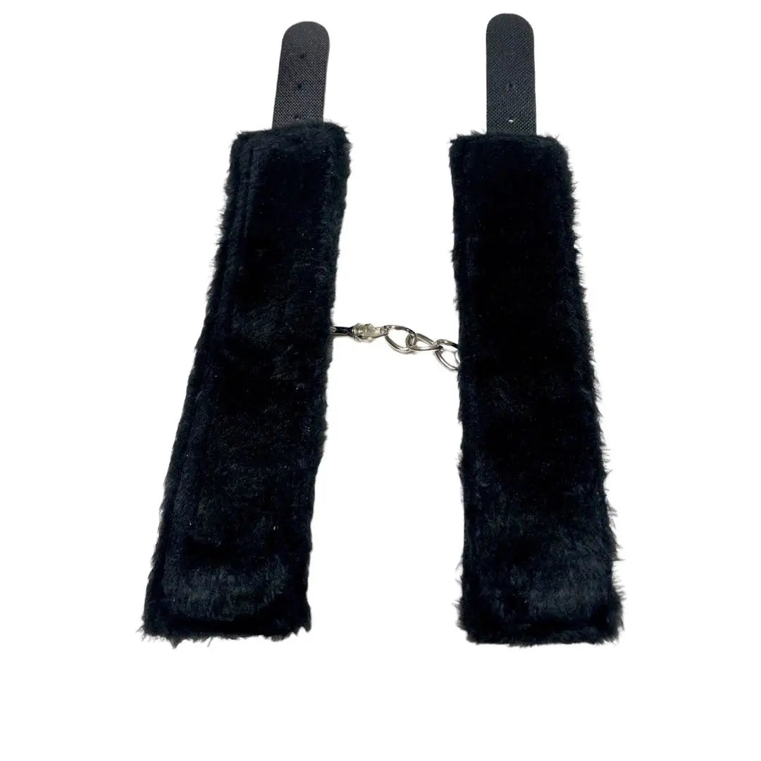 Black 2-piece set/handcuffs with fluffy fur, handcuffs, Yu-Yu Mercari delivery anonymous delivery