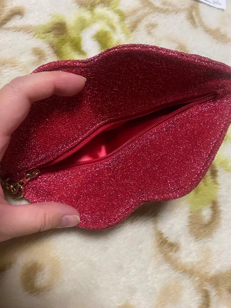 red lipstick pouch