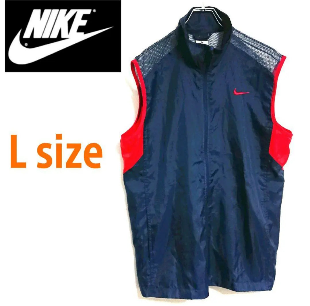 NIKE Embroidered One Point Logo Full Zip Nylon Vest Swoosh