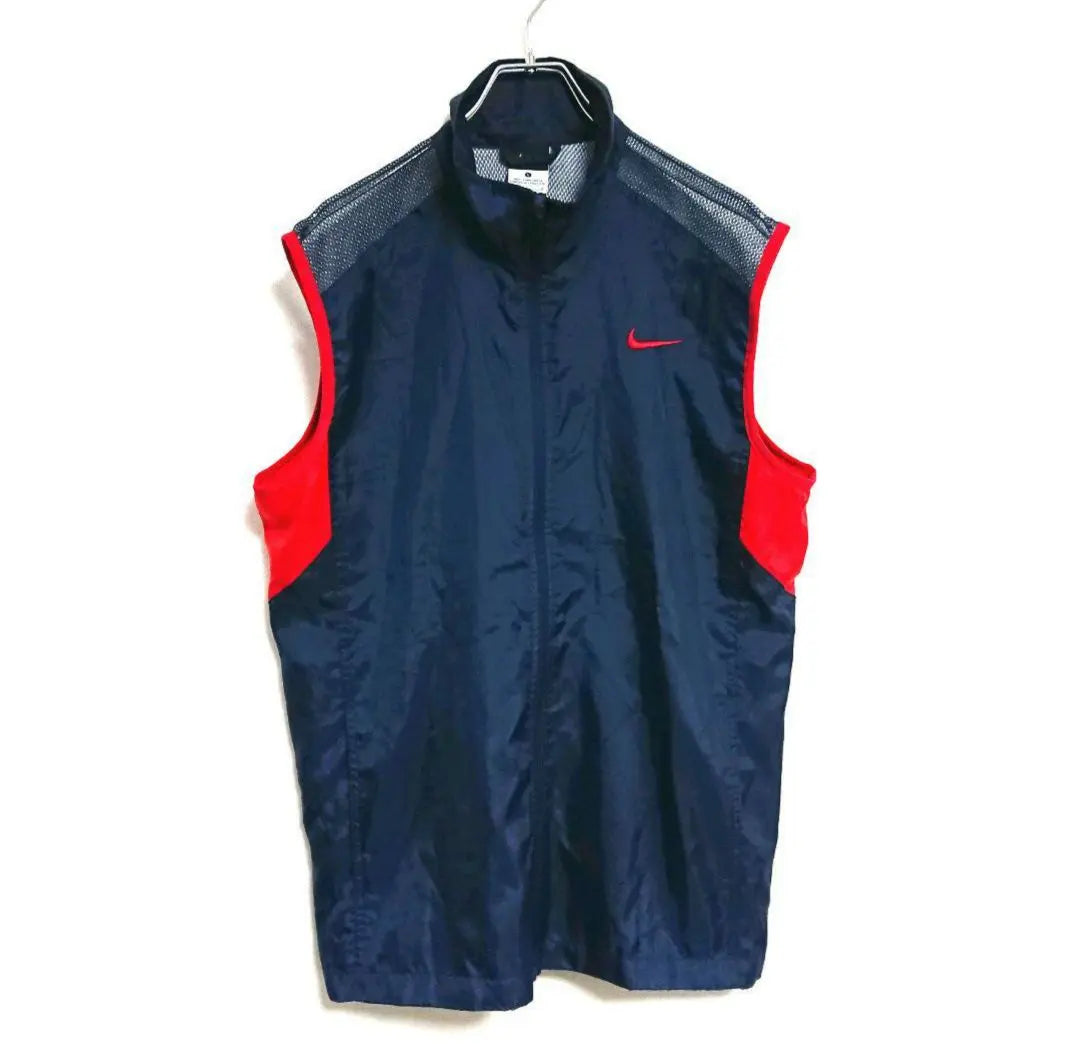 NIKE Embroidered One Point Logo Full Zip Nylon Vest Swoosh