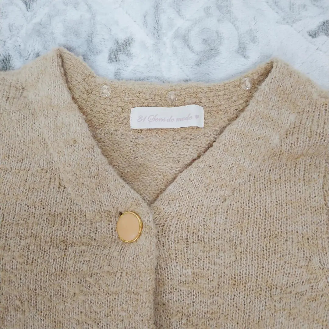 In translation 31 SONS DE MODE Knit Cardigan 36 Brown [227] | 訳あり良品31 sons de modeニットカーディガン36ブラウン【227】