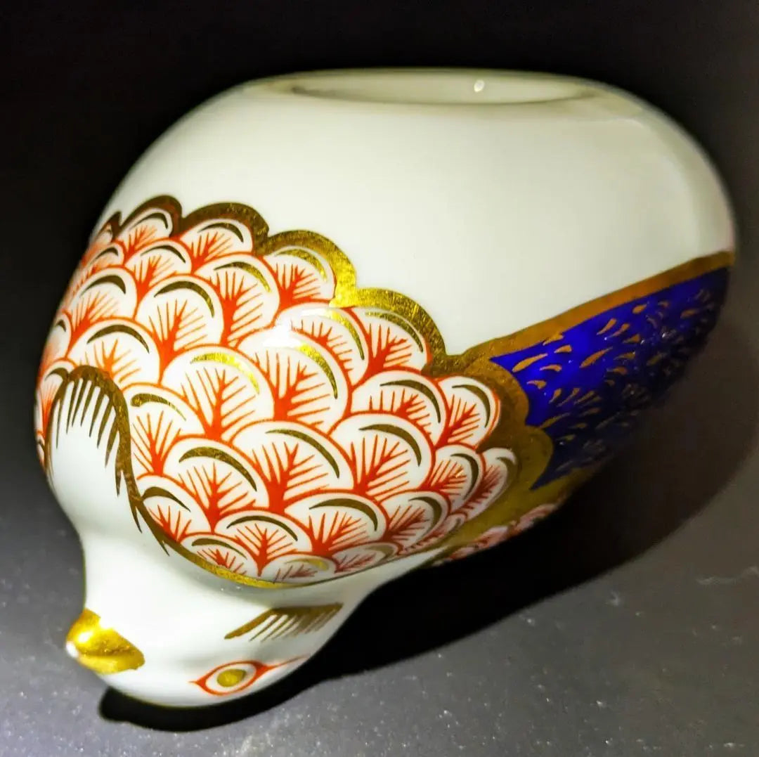 Nagomu★Royal Crown Derby★Duck Figurine Imari Gold Color Enamel Color Blue