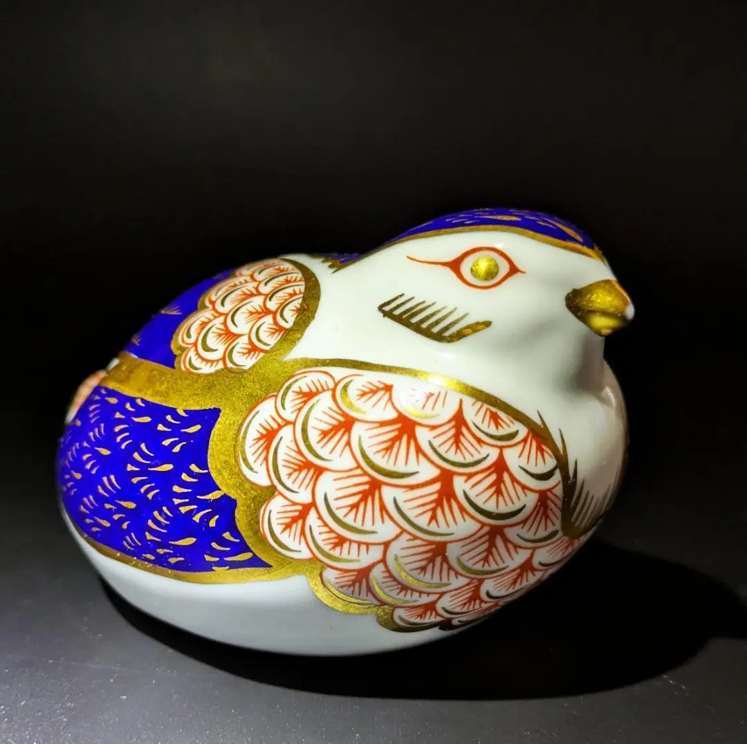 Nagomu★Royal Crown Derby★Duck Figurine Imari Gold Color Enamel Color Blue