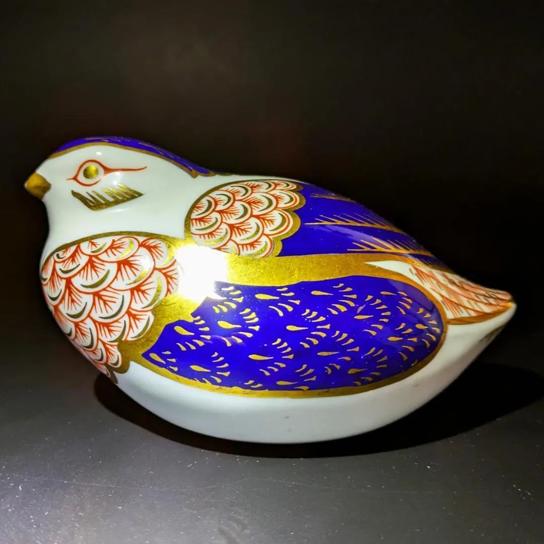 Nagomu★Royal Crown Derby★Duck Figurine Imari Gold Color Enamel Color Blue