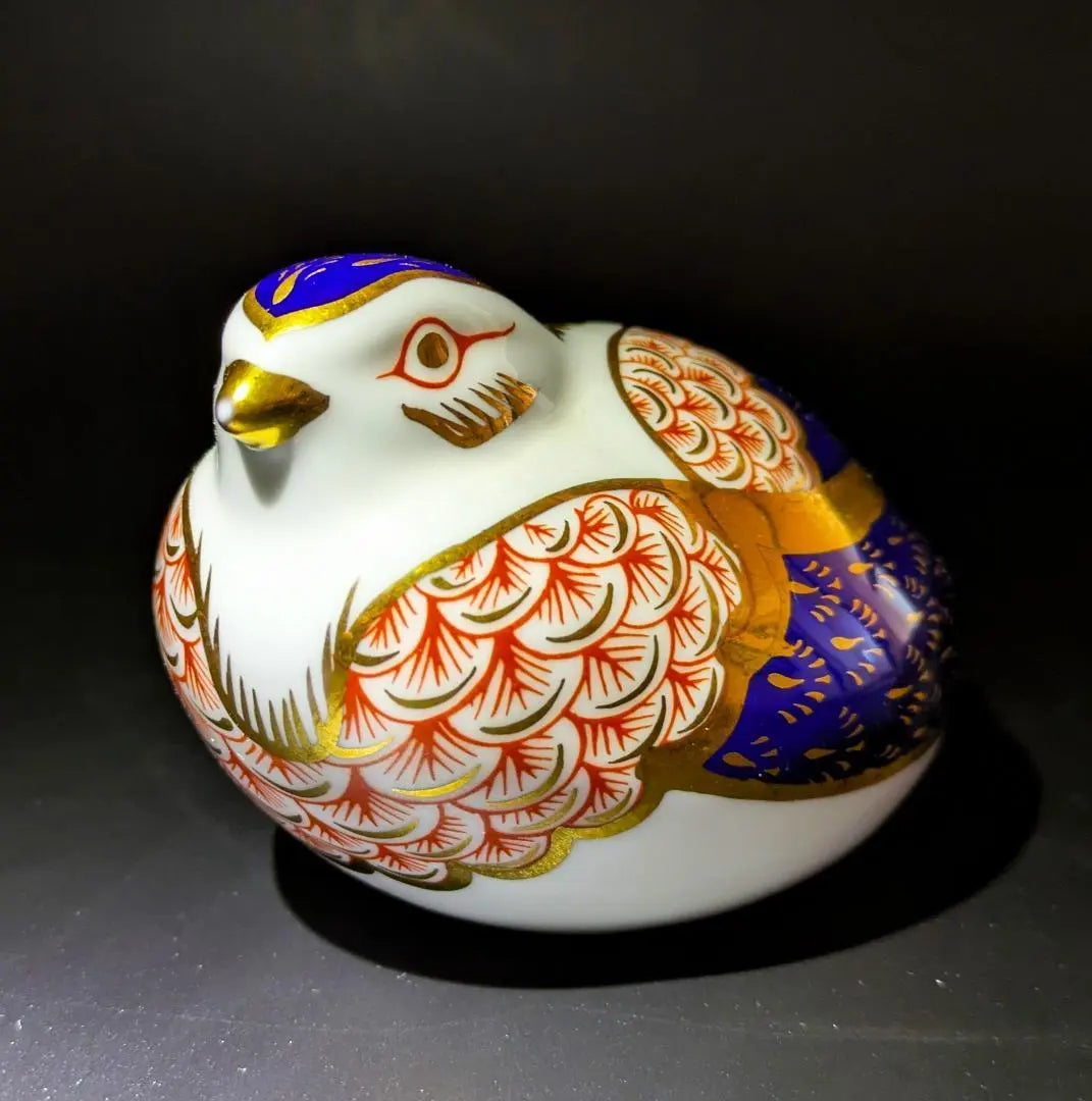 Nagomu★Royal Crown Derby★Duck Figurine Imari Gold Color Enamel Color Blue