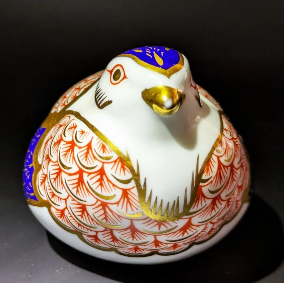 Nagomu★Royal Crown Derby★Duck Figurine Imari Gold Color Enamel Color Blue