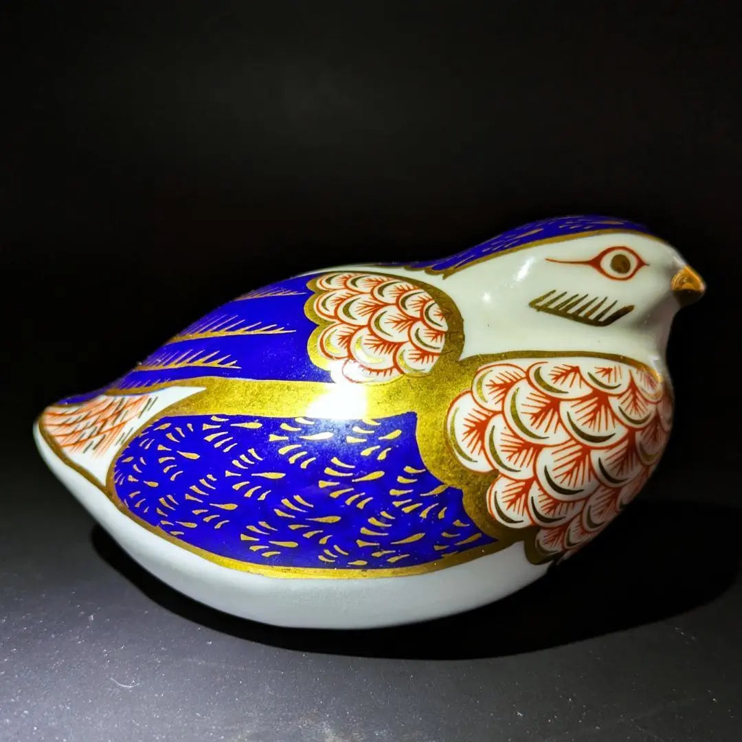 Nagomu★Royal Crown Derby★Duck Figurine Imari Gold Color Enamel Color Blue