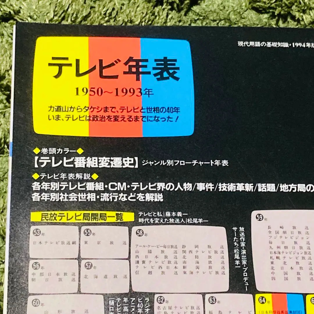 ✨Libro retro súper raro★<showa tv history> Cronología de la televisión 1950-1993</showa>