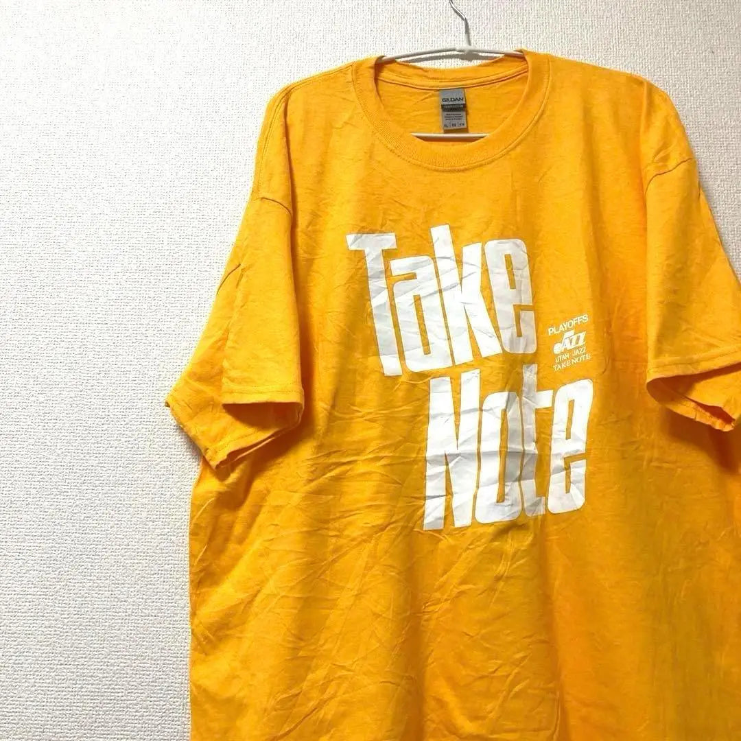 Gildan Gildan Vintage TAKE NOTE T -shirt Yellow | GILDAN ギルダン　ヴィンテージ　TAKE NOTE Tシャツ　イエロー