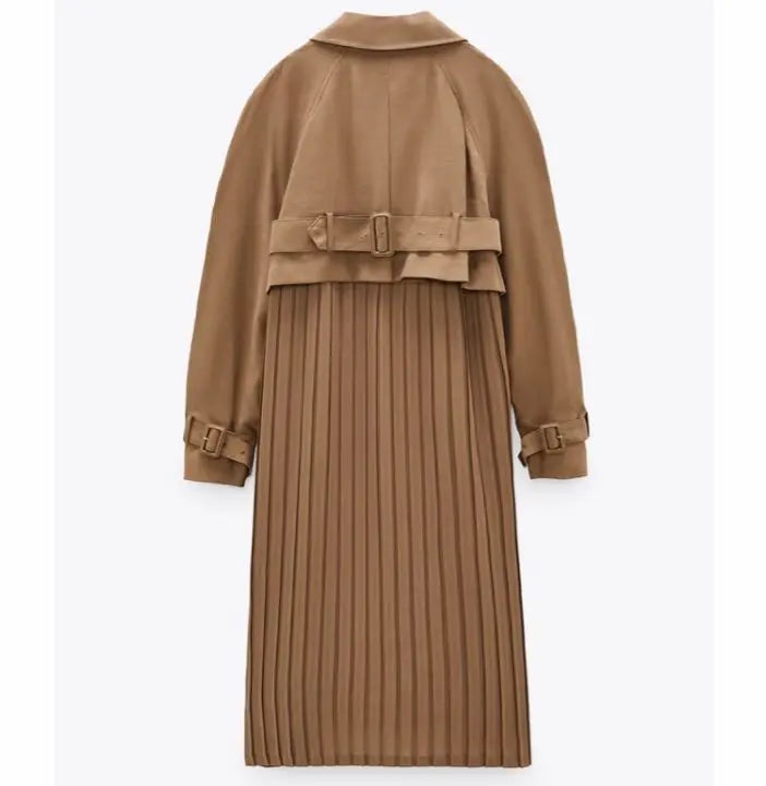 New ZARA pleated long trench coat