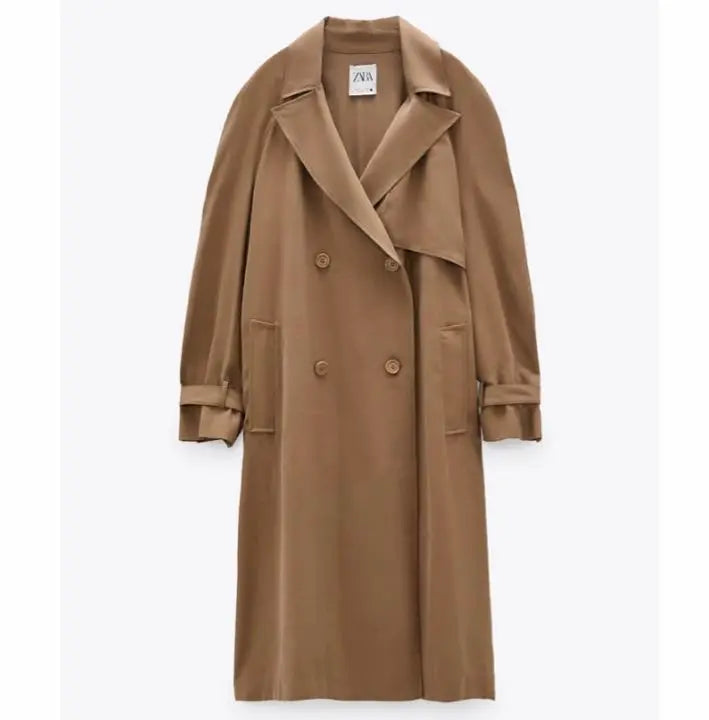 New ZARA pleated long trench coat