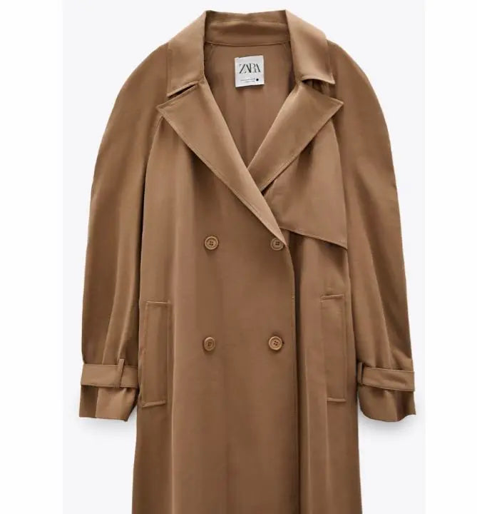 New ZARA pleated long trench coat