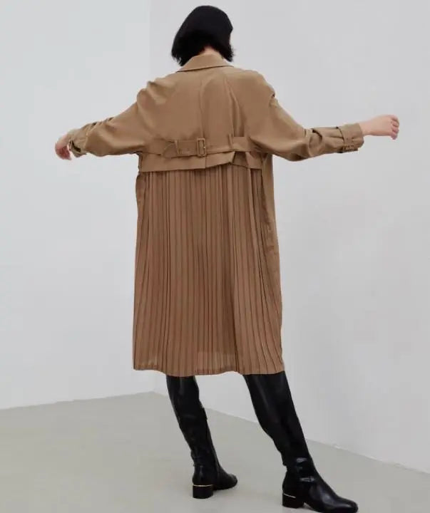 New ZARA pleated long trench coat