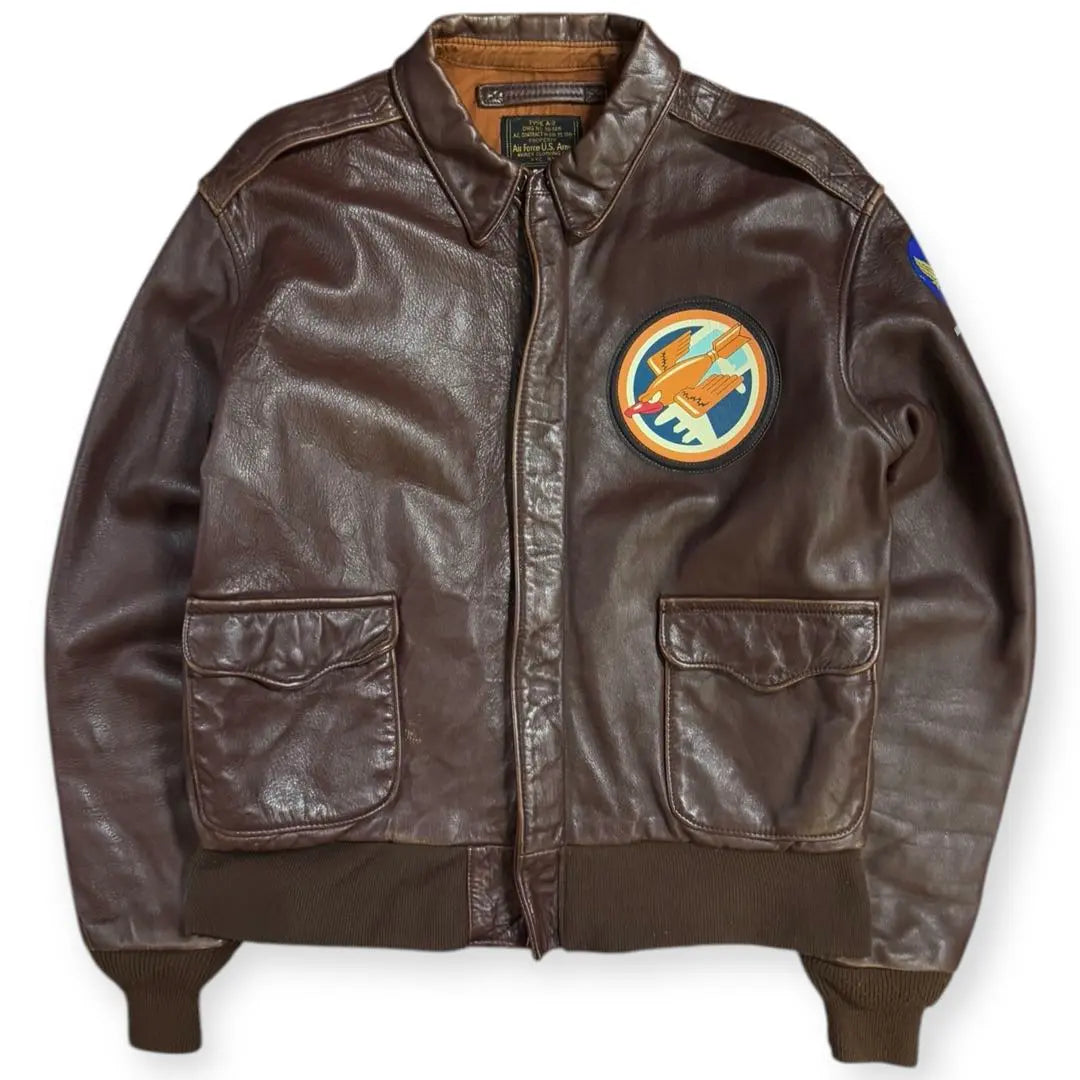 Rare AVIREX-made Aging processing horse leather A-2 Flight jacket | 稀少 AVIREX 米国製 エイジング加工 馬革 A-2 フライトジャケット