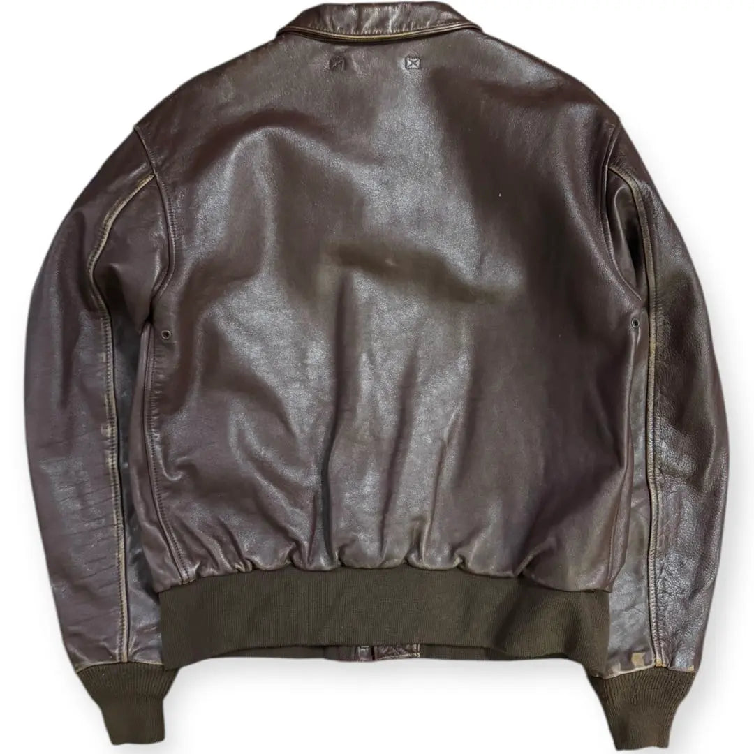 Rare AVIREX-made Aging processing horse leather A-2 Flight jacket | 稀少 AVIREX 米国製 エイジング加工 馬革 A-2 フライトジャケット