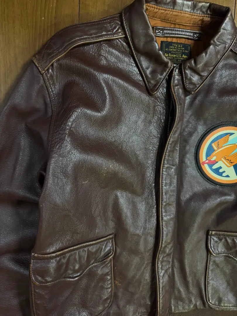 Rare AVIREX-made Aging processing horse leather A-2 Flight jacket | 稀少 AVIREX 米国製 エイジング加工 馬革 A-2 フライトジャケット