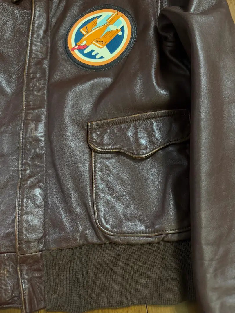 Rare AVIREX-made Aging processing horse leather A-2 Flight jacket | 稀少 AVIREX 米国製 エイジング加工 馬革 A-2 フライトジャケット