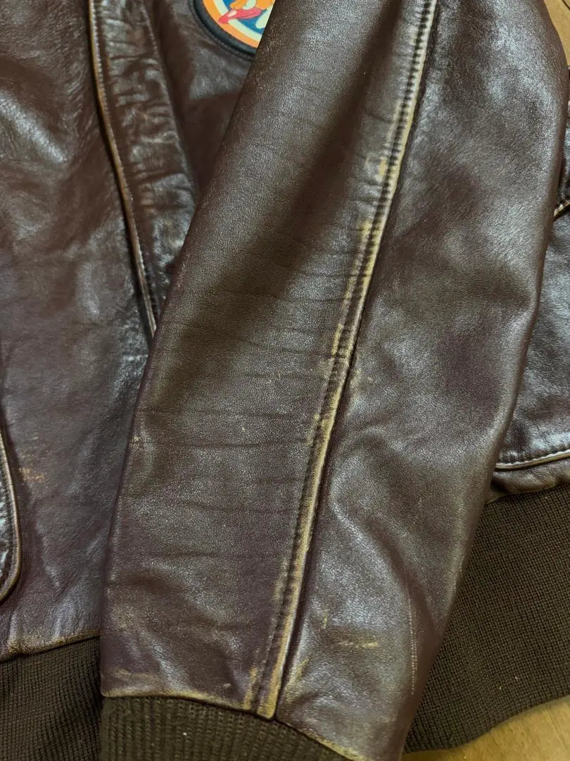 Rare AVIREX-made Aging processing horse leather A-2 Flight jacket | 稀少 AVIREX 米国製 エイジング加工 馬革 A-2 フライトジャケット