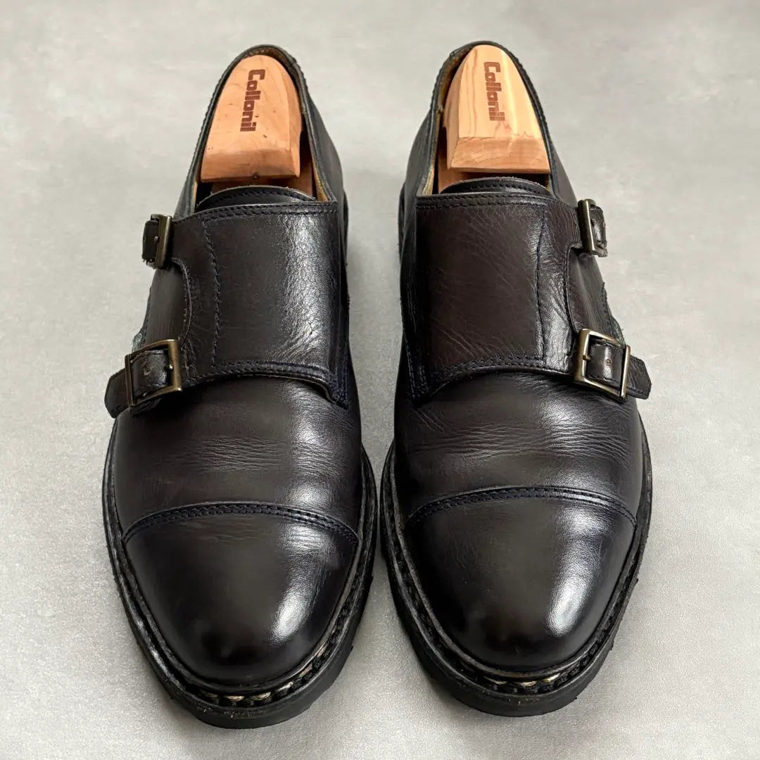 Rare Paraboots William Double Mon Leather Shoes [UK5] Black