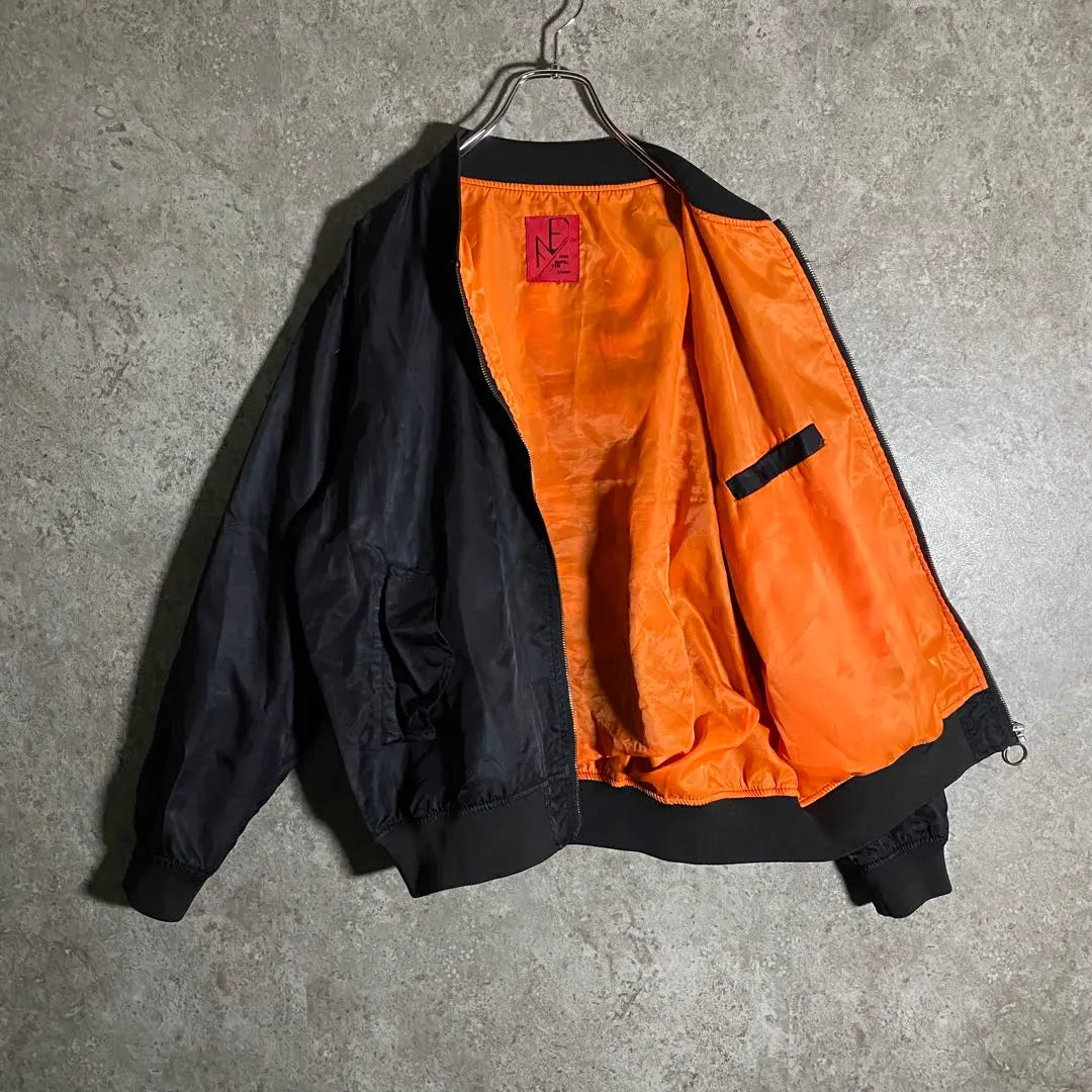 [Super Rare] Embroidered MA1 blouson, thin, black, great for a variety of occasions, beautiful