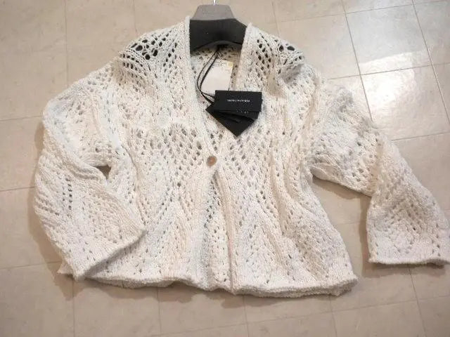 23SS◆Fabiana Filippi◆Refreshing and cute! White rough lace knit cardi