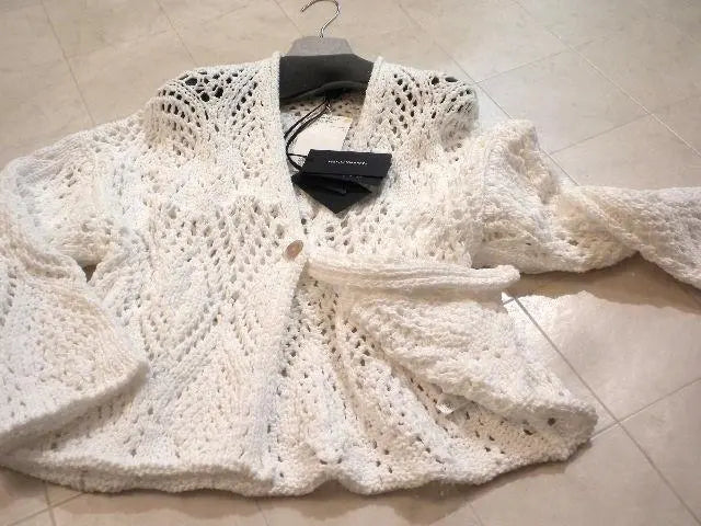 23SS◆Fabiana Filippi◆Refreshing and cute! White rough lace knit cardi