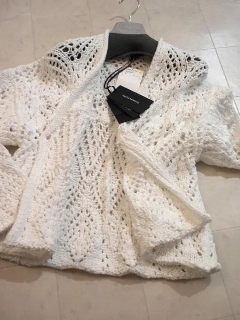 23SS◆Fabiana Filippi◆Refreshing and cute! White rough lace knit cardi