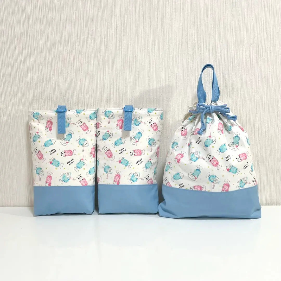 ★Exclusively for Snuggle★Handmade Kindergarten Entrance Set Cream Soda x Light Blue