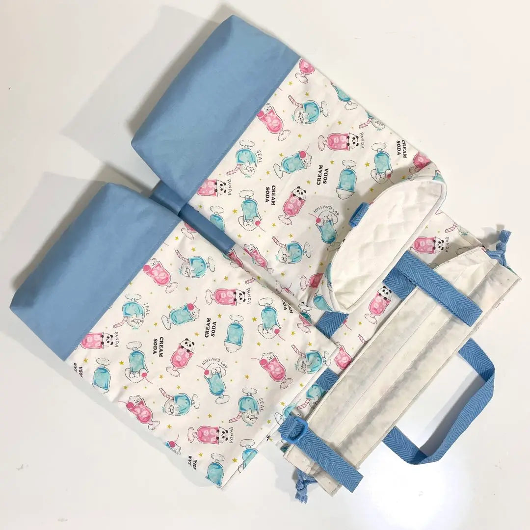 ★Exclusively for Snuggle★Handmade Kindergarten Entrance Set Cream Soda x Light Blue